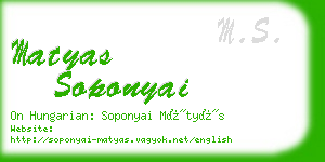 matyas soponyai business card